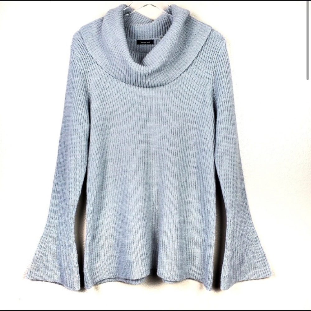 Cowl neck gray sweater